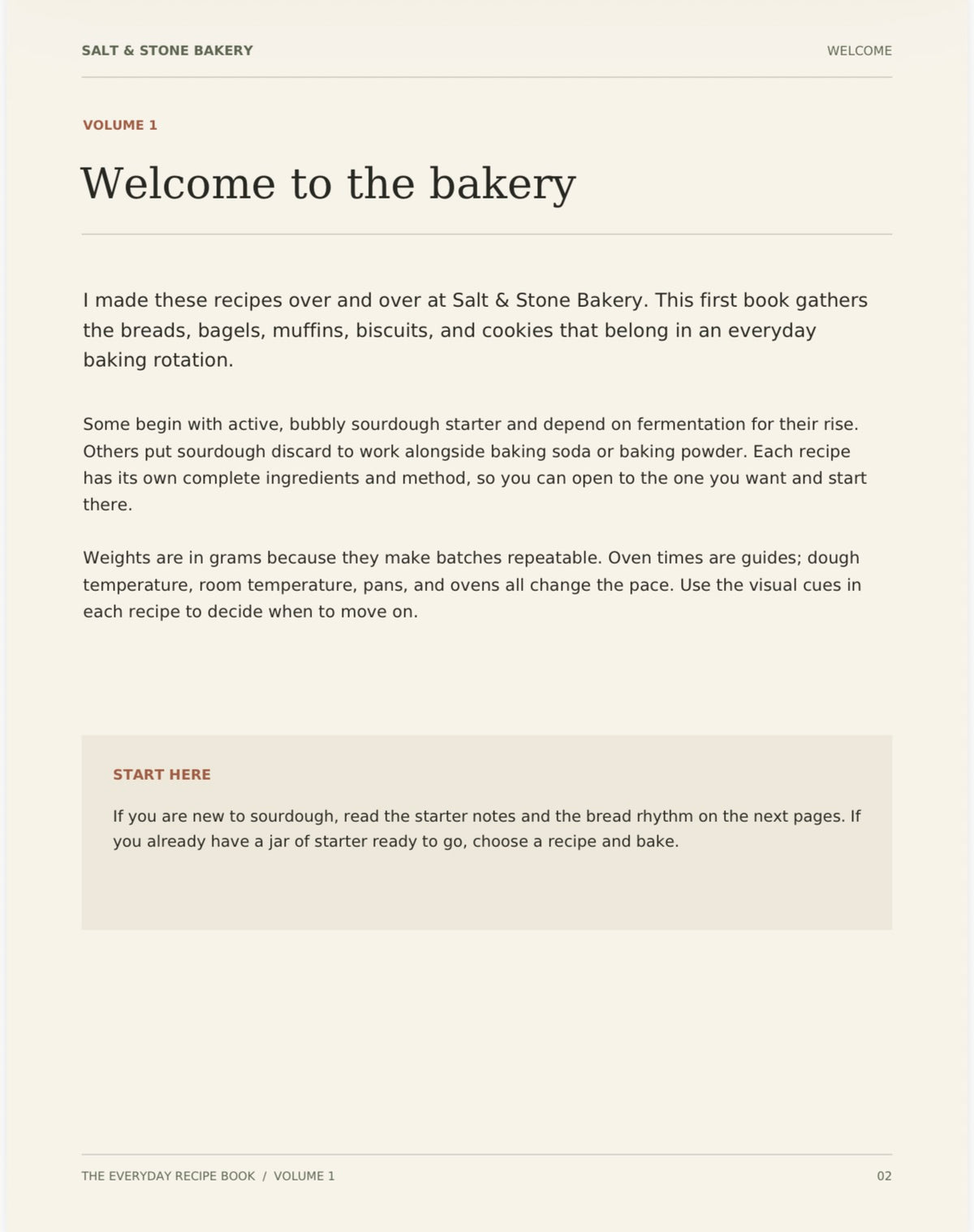Salt & Stone Recipe Book Vol. 1